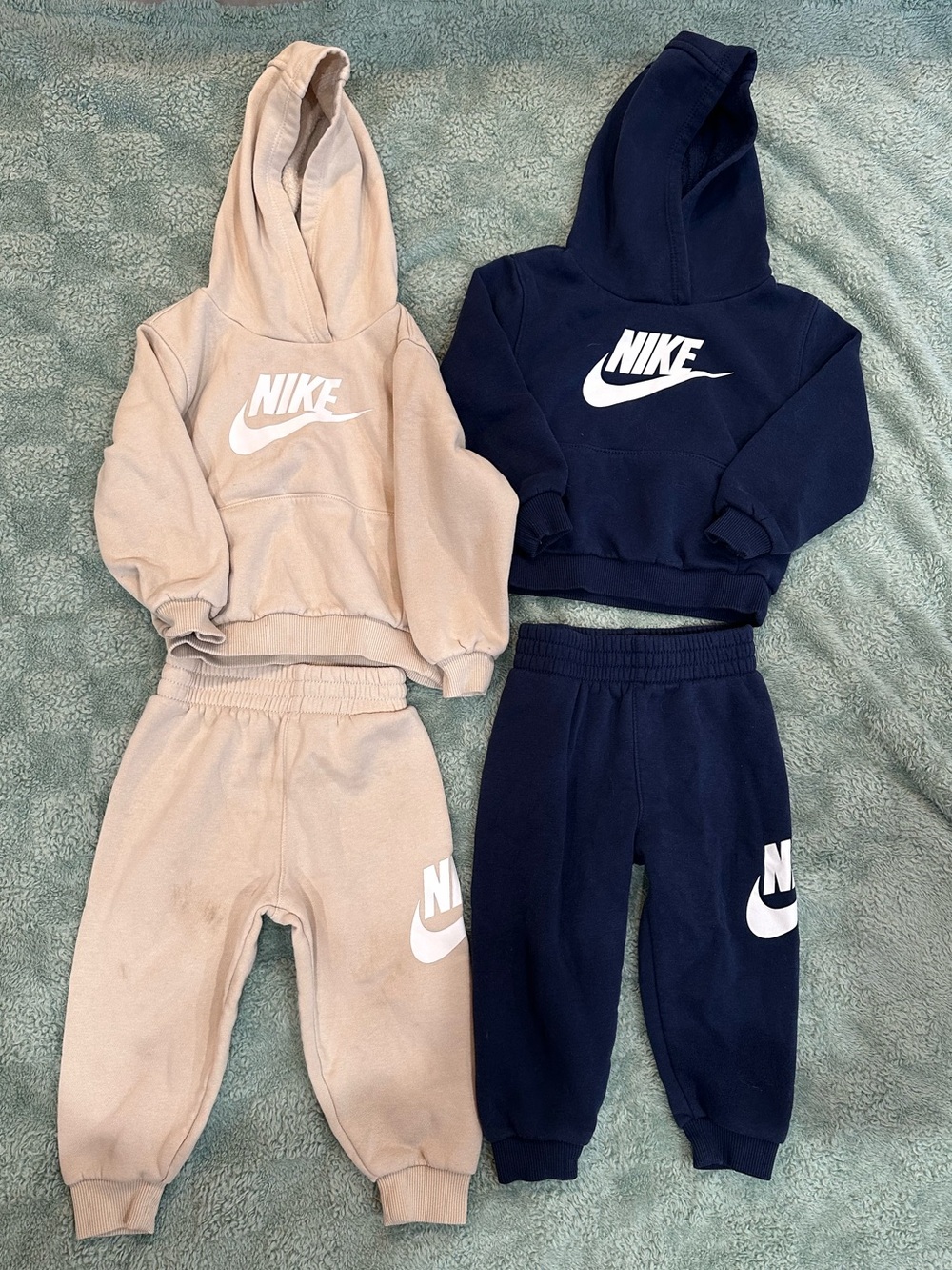 Nike Kids Hoodie & Jogger Set in Navy and Beige